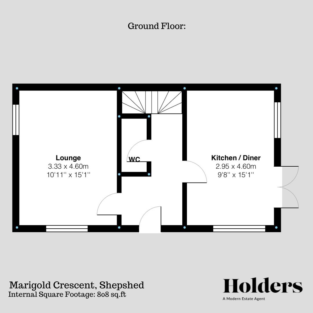 Ground Floor Floorplan for Marigold Crescent, Shepshed