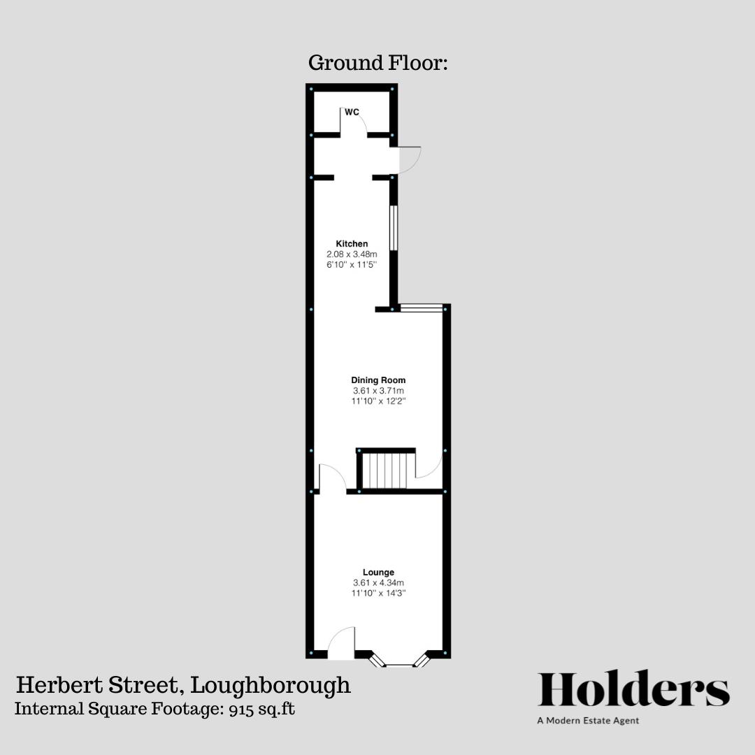 Ground Floor Floorplan for Herbert Street, Loughborough