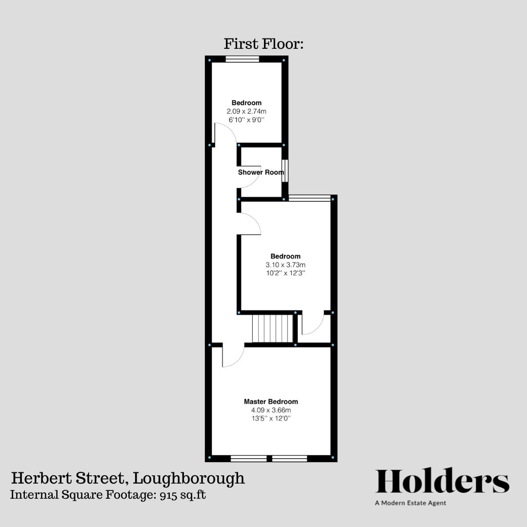 First Floor Floorplan for Herbert Street, Loughborough