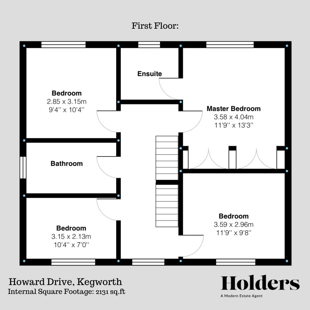 First Floor Floorplan for Howard Drive, Kegworth, Derby