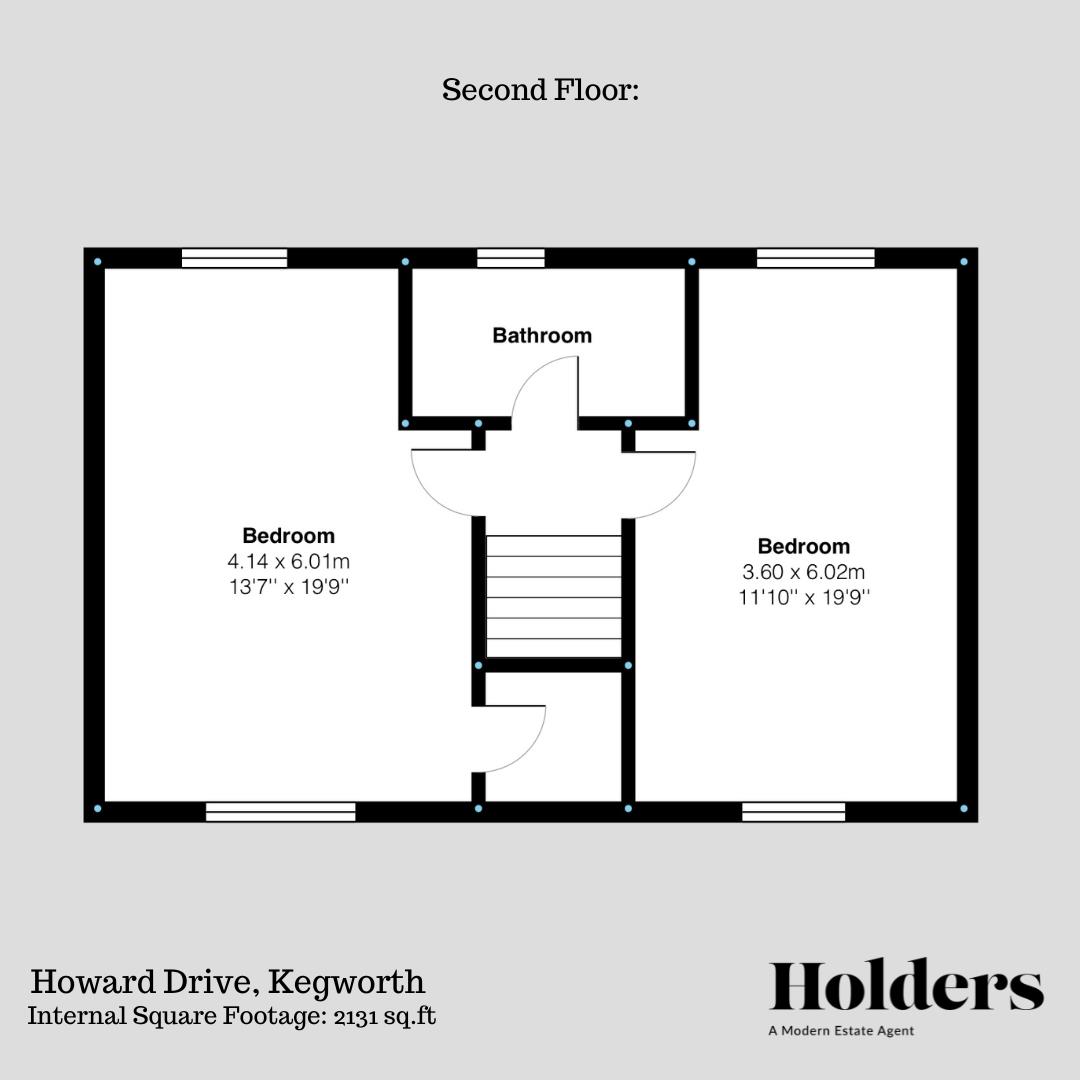 Second Floor Floorplan for Howard Drive, Kegworth, Derby