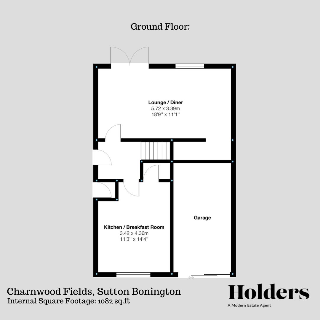 Ground Floor Floorplan for Charnwood Fields, Sutton Bonington, Loughborough