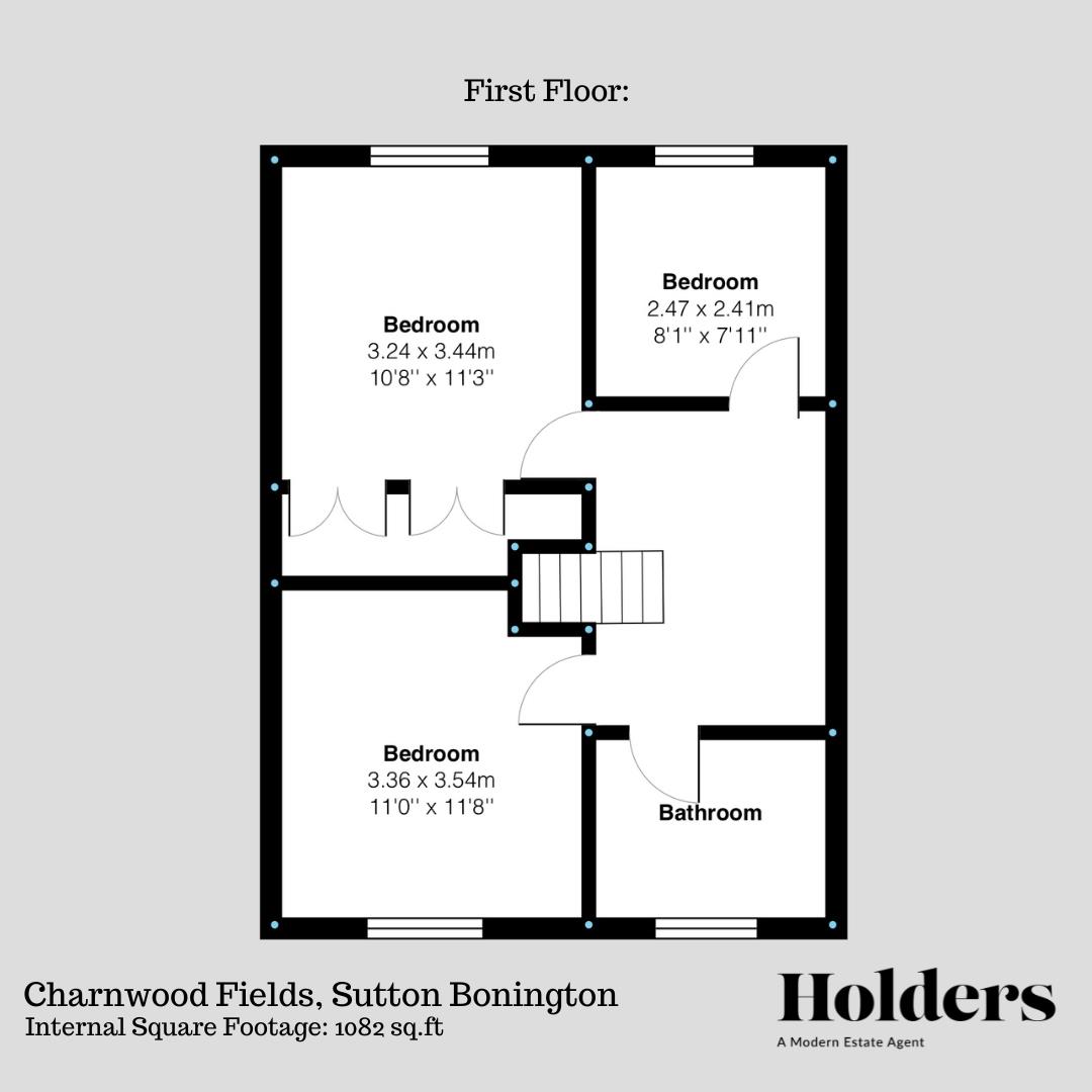 First Floor Floorplan for Charnwood Fields, Sutton Bonington, Loughborough