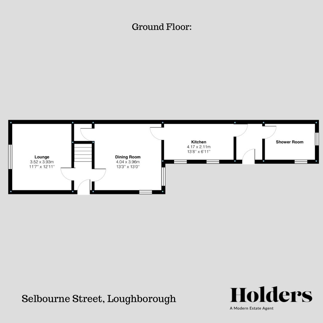 Ground Floor Floorplan for Selbourne Street, Loughborough