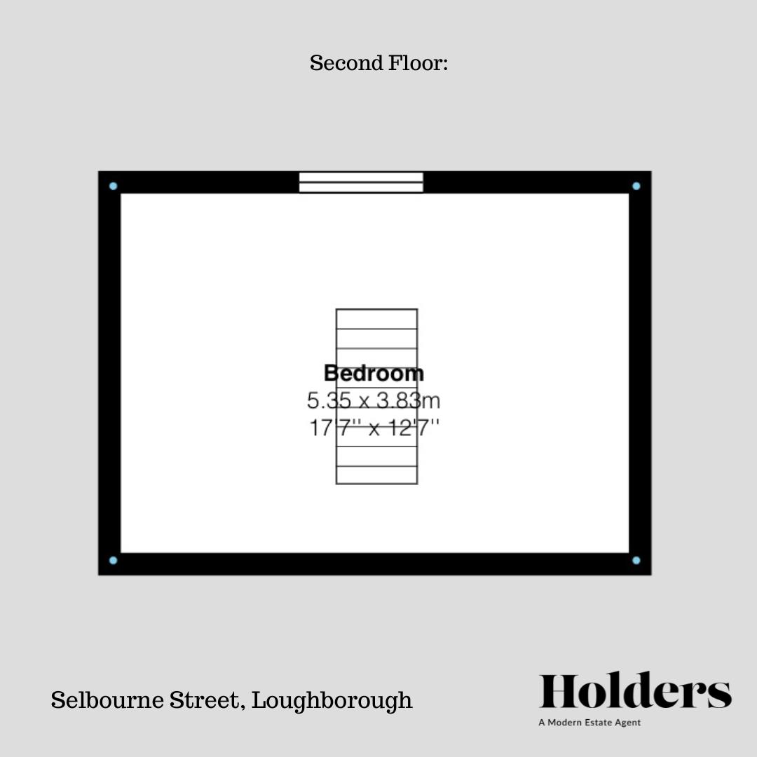 Second Floor Floorplan for Selbourne Street, Loughborough