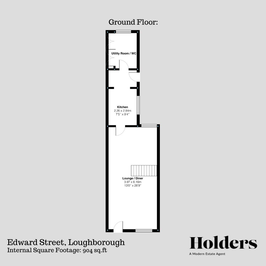 Ground Floor Floorplan for Edward Street, Loughborough