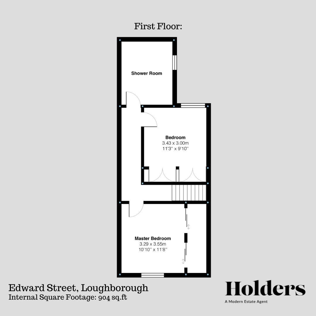 First Floor Floorplan for Edward Street, Loughborough
