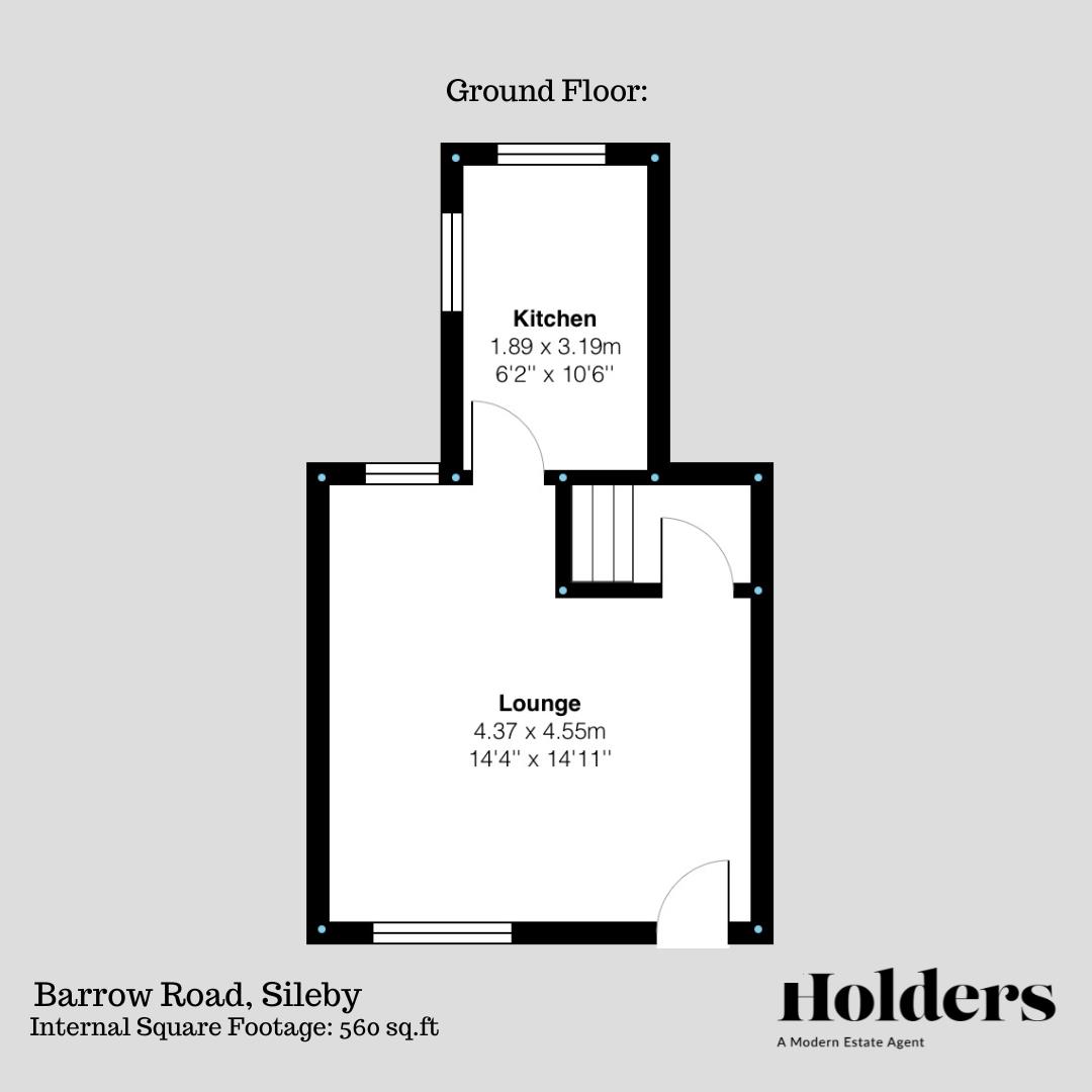 Ground Floor Floorplan for Barrow Road, Sileby, Loughborough