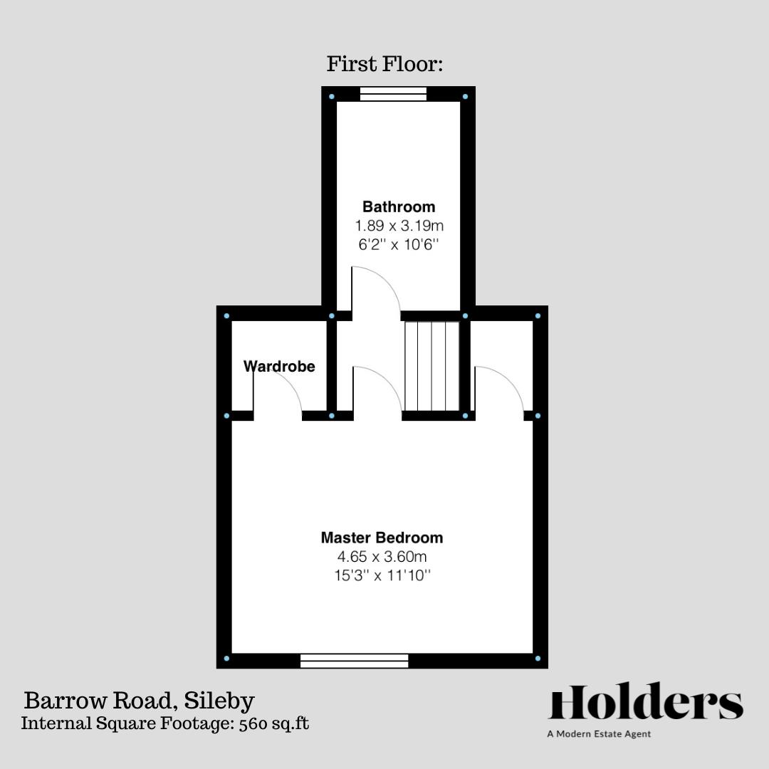 First Floor Floorplan for Barrow Road, Sileby, Loughborough
