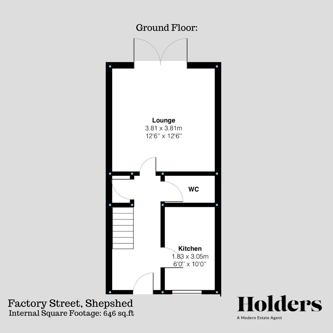 Groud Floor Floorplan for Factory Street, Shepshed, Loughborough