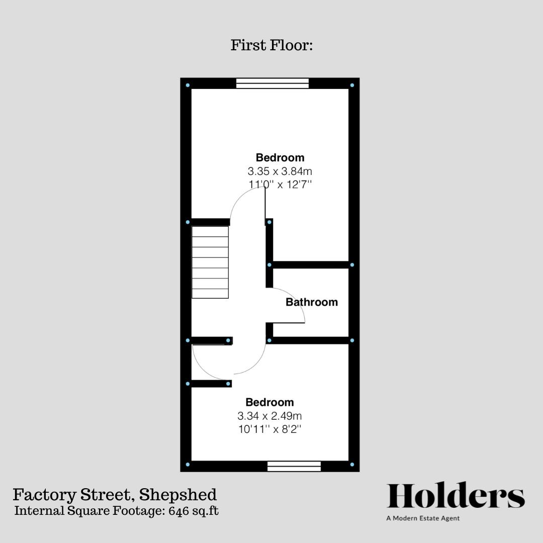 First Floor Floorplan for Factory Street, Shepshed, Loughborough