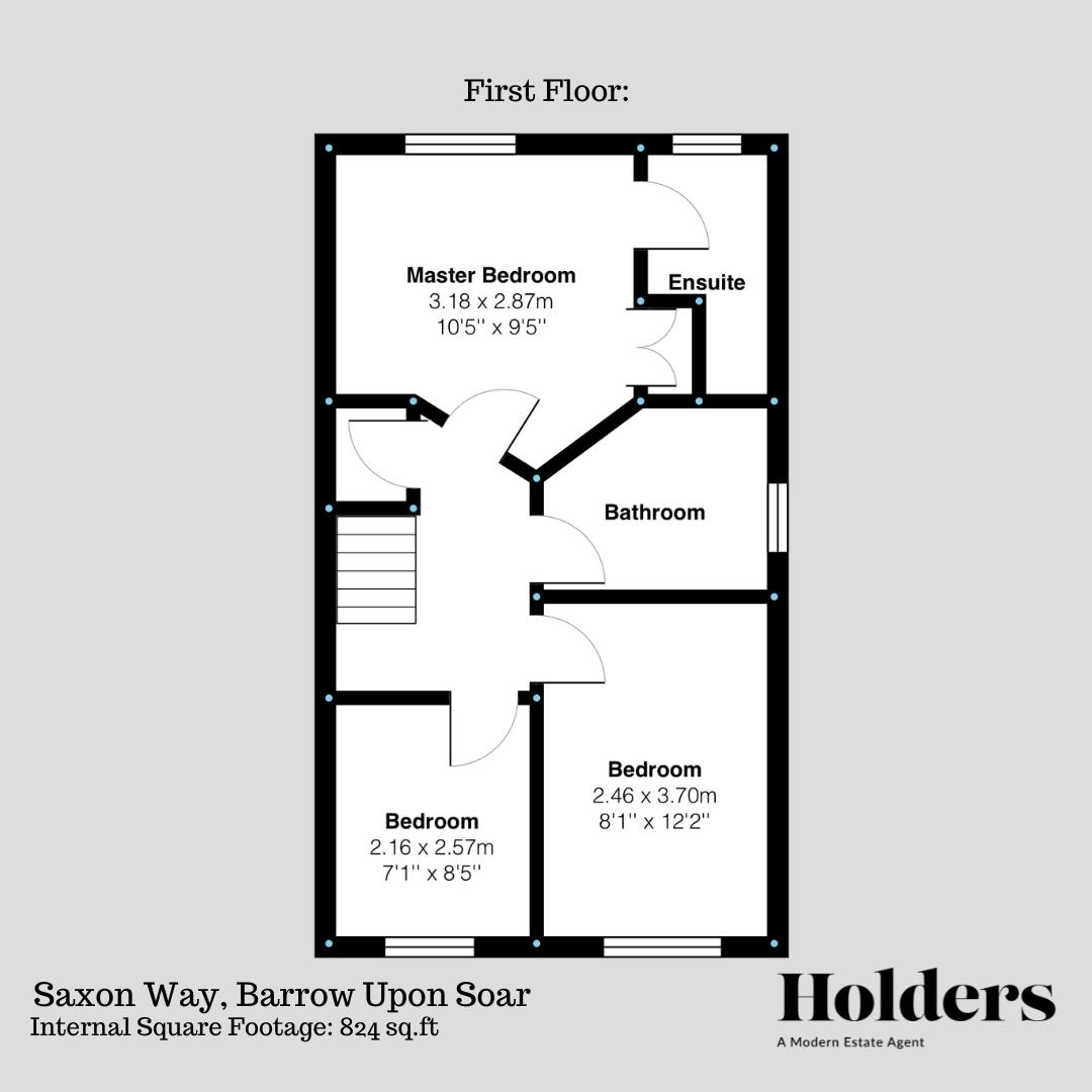 First Floor Floorplan for Saxon Way, Barrow Upon Soar, Loughborough