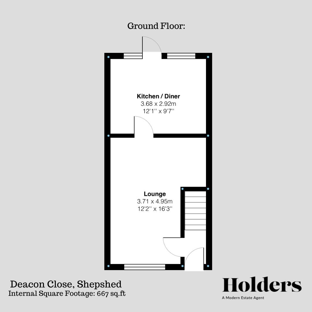 Ground Floor Floorplan for Deacon Close, Shepshed, Loughborough