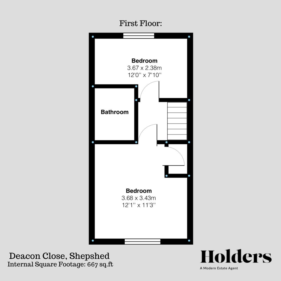 First Floor Floorplan for Deacon Close, Shepshed, Loughborough