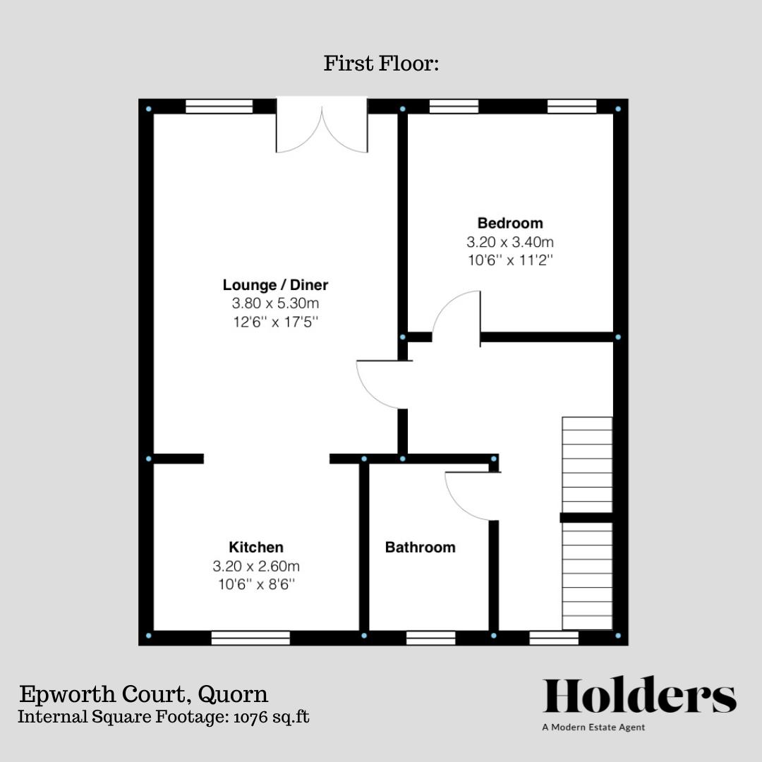 First Floor Floorplan for Epworth Court, Quorn, Loughborough
