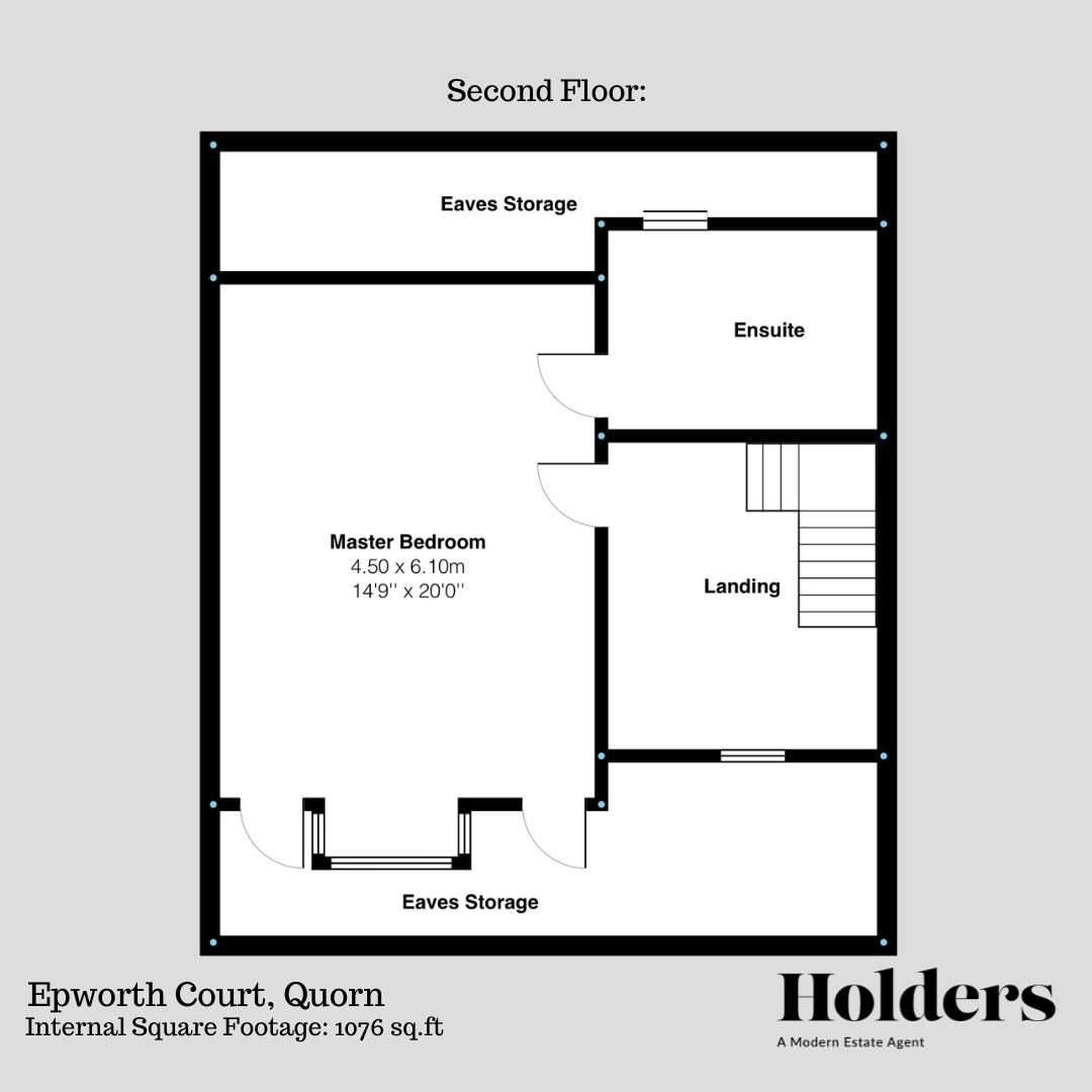Second Floor Floorplan for Epworth Court, Quorn, Loughborough