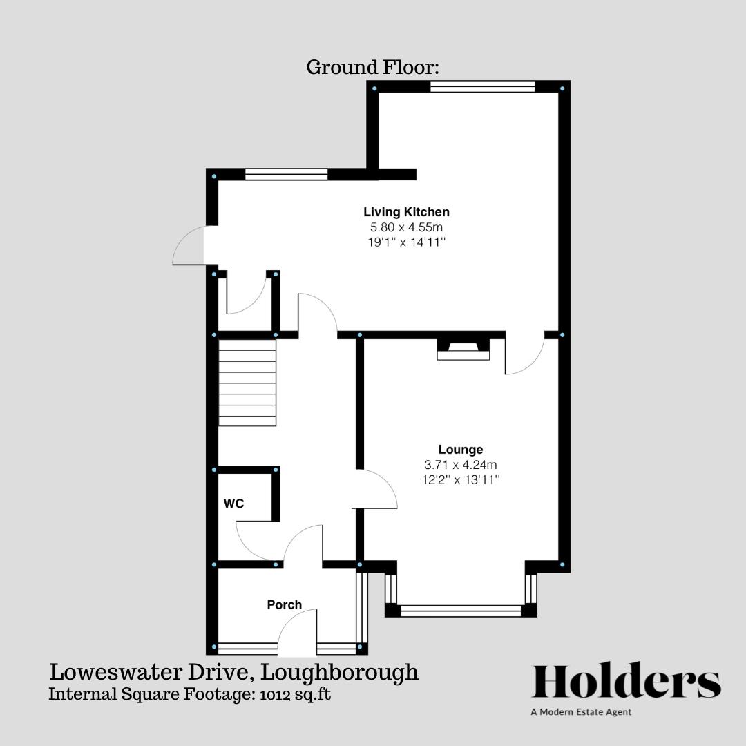 Ground Floor Floorplan for Loweswater Drive, Loughborough