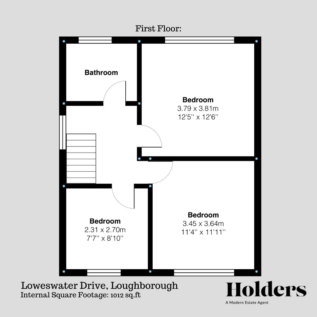 First Floor Floorplan for Loweswater Drive, Loughborough