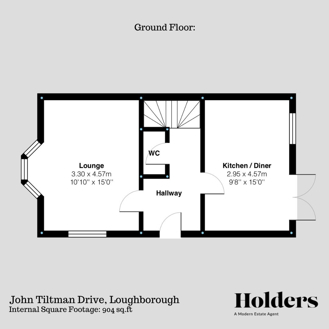 Ground Floor Floorplan for John Tiltman Drive, Loughborough