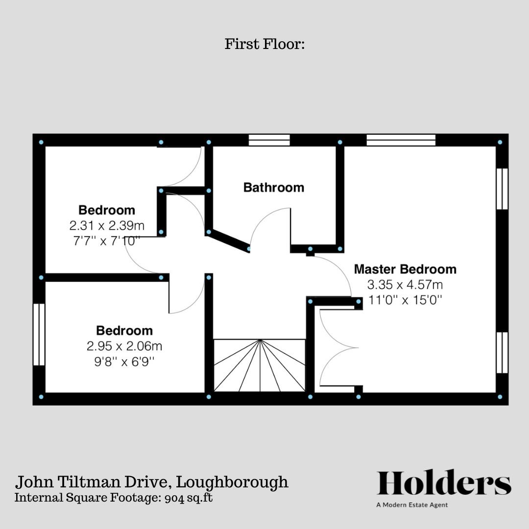 First Floor Floorplan for John Tiltman Drive, Loughborough