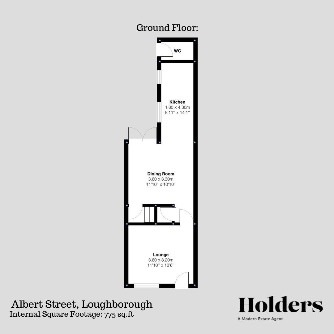 Ground Floor Floorplan for Albert Street, Loughborough