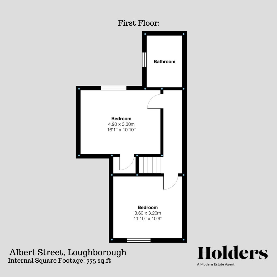First Floor Floorplan for Albert Street, Loughborough