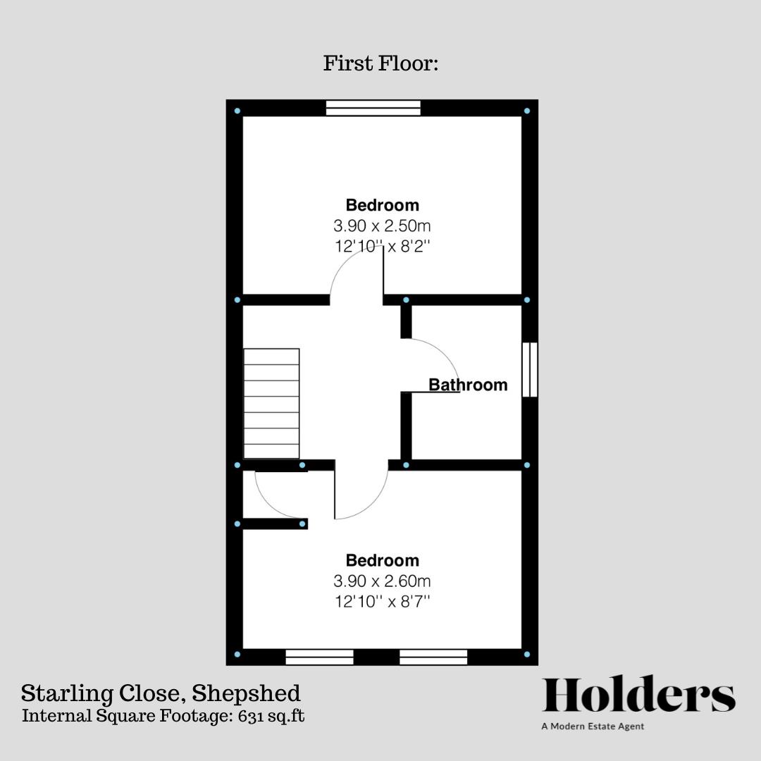First Floor Floorplan for Starling Close, Shepshed, Loughborough