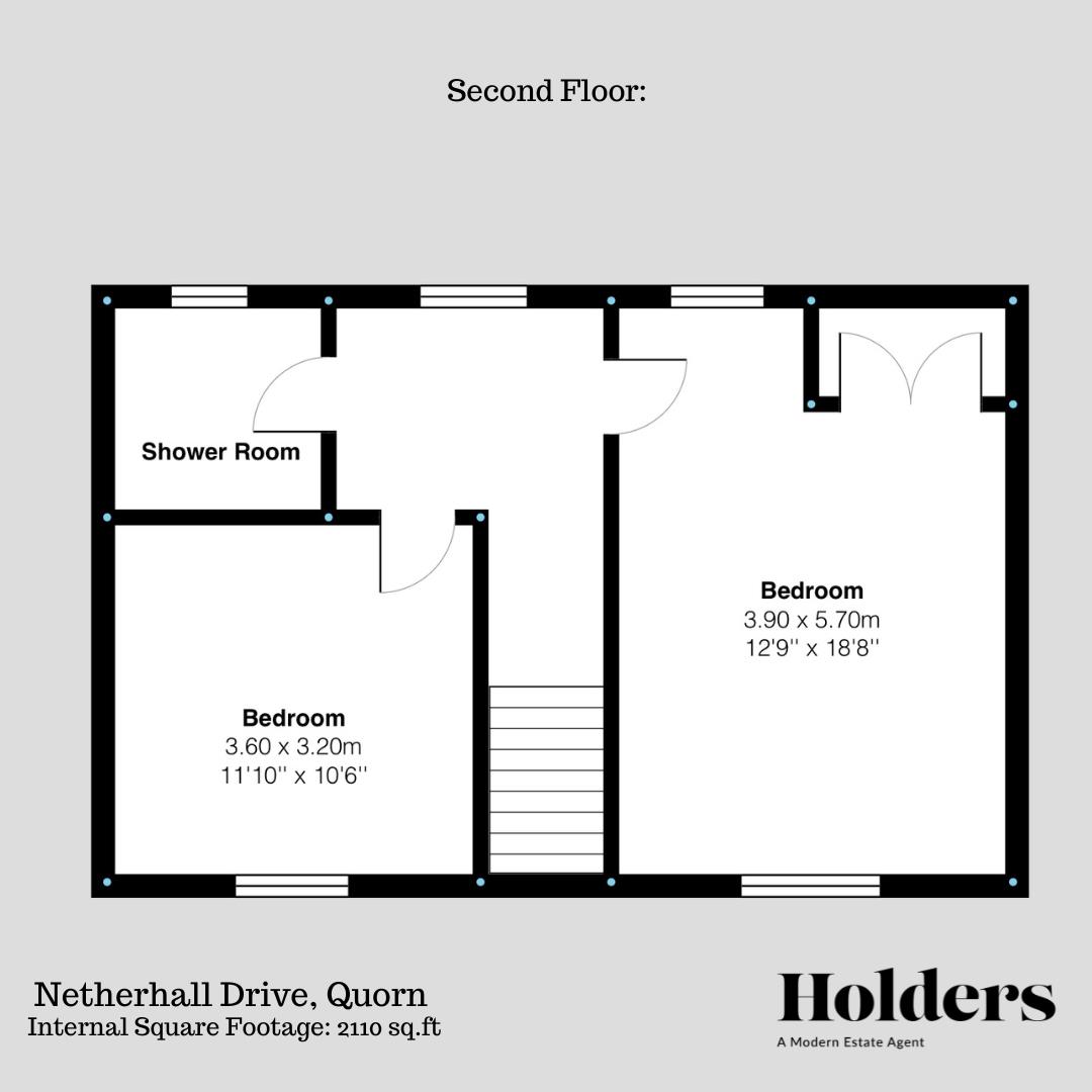 Second Floor Floorplan for Netherhall Drive, Quorn, Loughborough