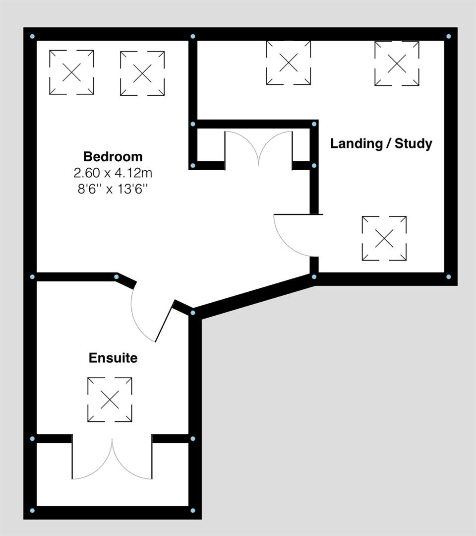 Second Floor Floorplan for Adcocks Close, Loughborough