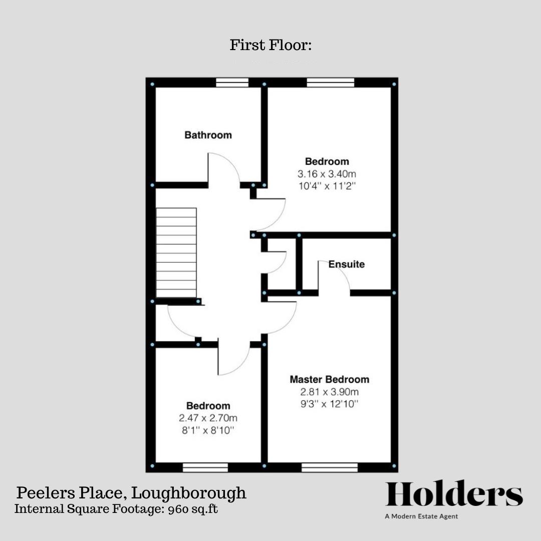 First Floor Floorplan for Peelers Place, Loughborough