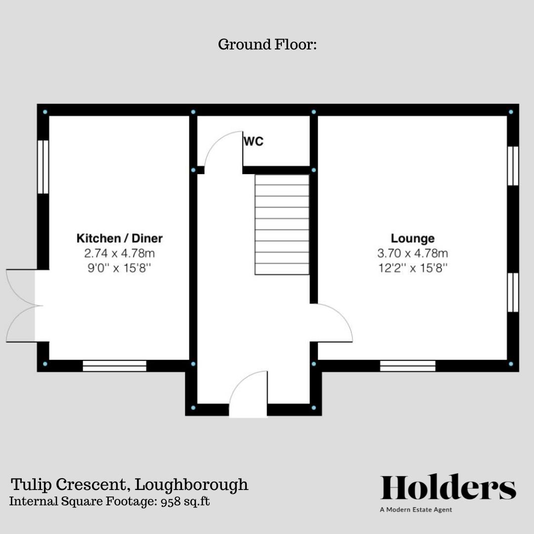 Ground Floor Floorplan for Tulip Crescent, Loughborough