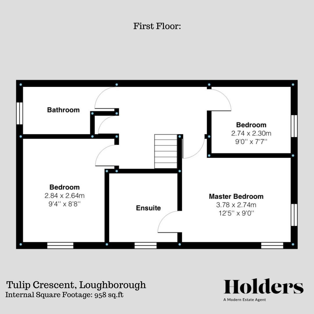 First Floor Floorplan for Tulip Crescent, Loughborough