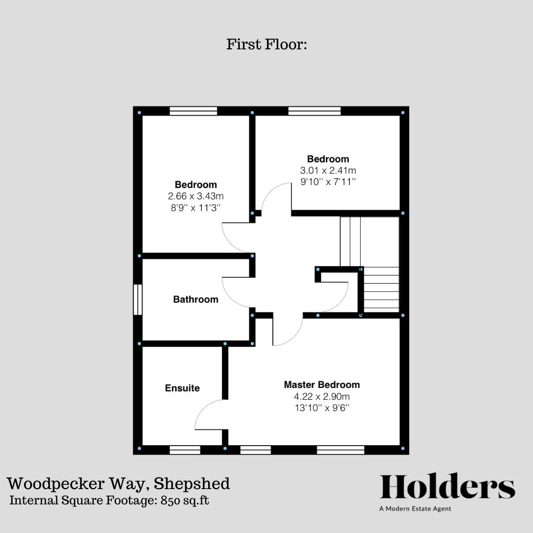 First Floor Floorplan for Woodpecker Way, Shepshed, Loughborough