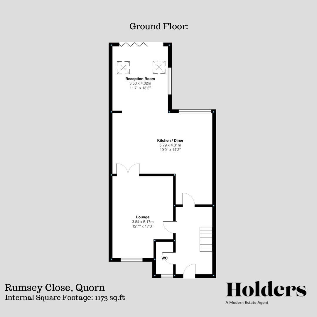 Ground Floor Floorplan for Rumsey Close, Quorn, Loughborough