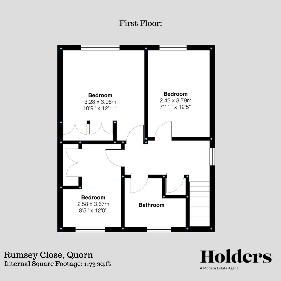 First Floor Floorplan for Rumsey Close, Quorn, Loughborough