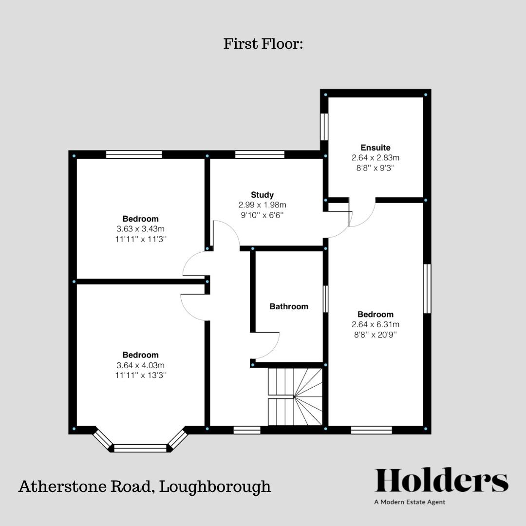 First Floor Floorplan for Atherstone Road, Loughborough