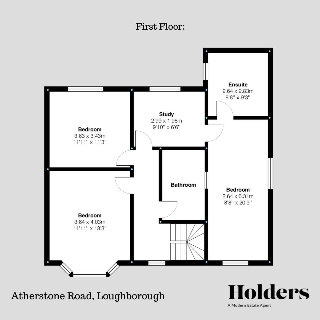 First Floor Floorplan for Atherstone Road, Loughborough