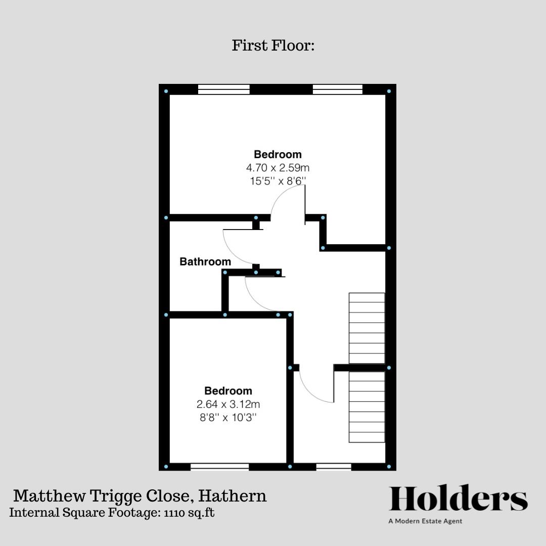 First Floor Floorplan for Matthew Trigge Close, Hathern, Loughborough