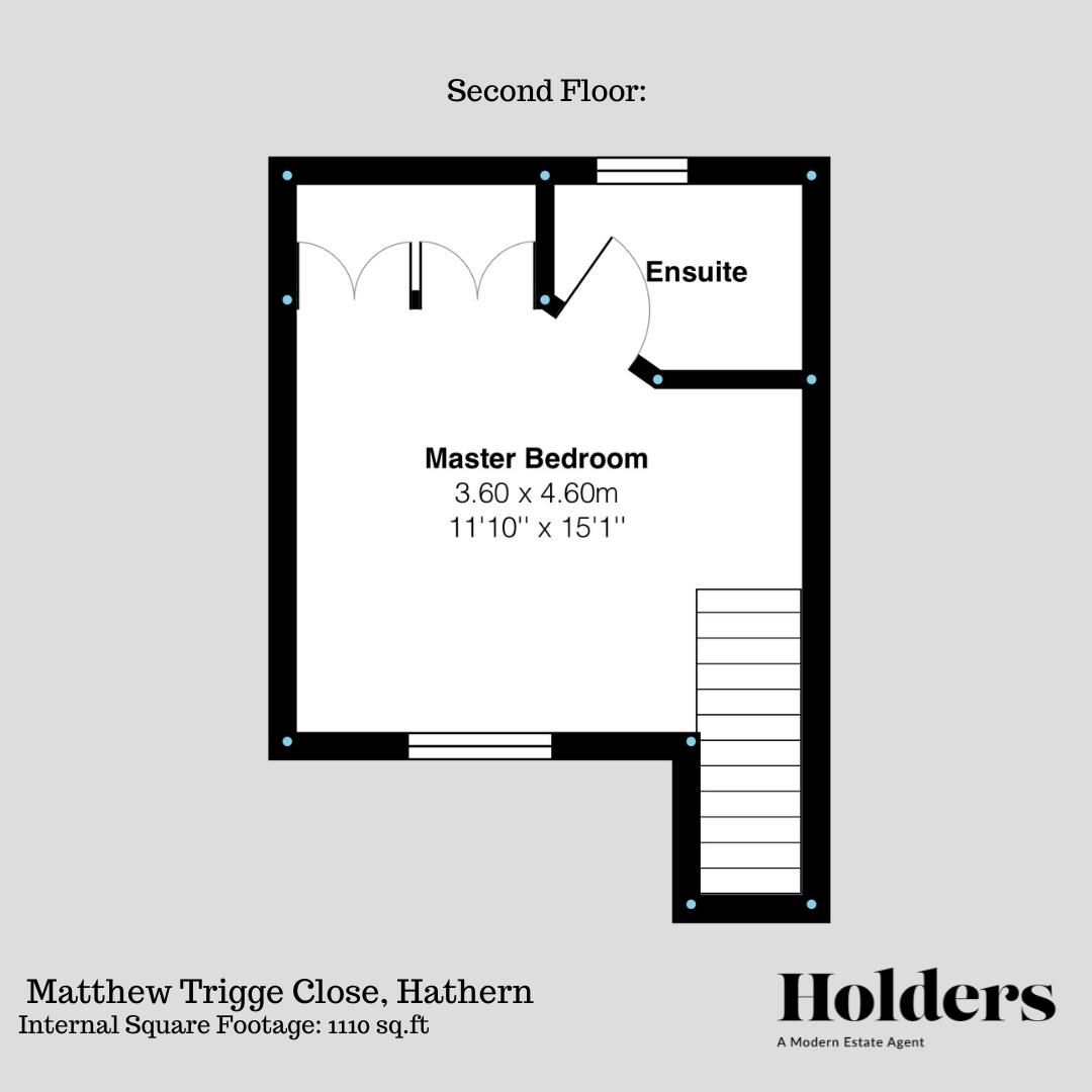 Second Floor Floorplan for Matthew Trigge Close, Hathern, Loughborough