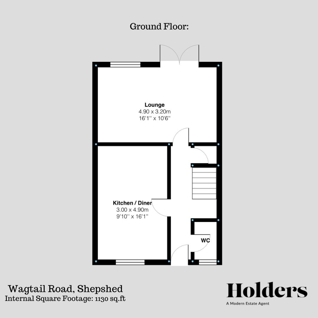 Ground Floor Floorplan for Wagtail Road, Shepshed, Loughborough