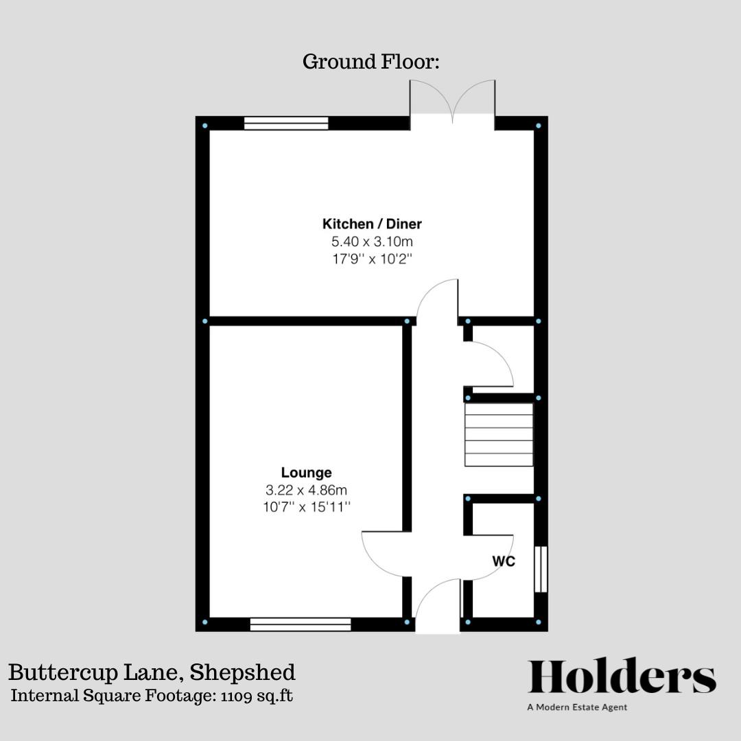 Ground Floor Floorplan for Buttercup Lane, Shepshed