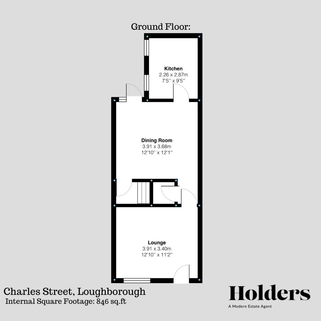 Ground Floor Floorplan for Charles Street, Loughborough