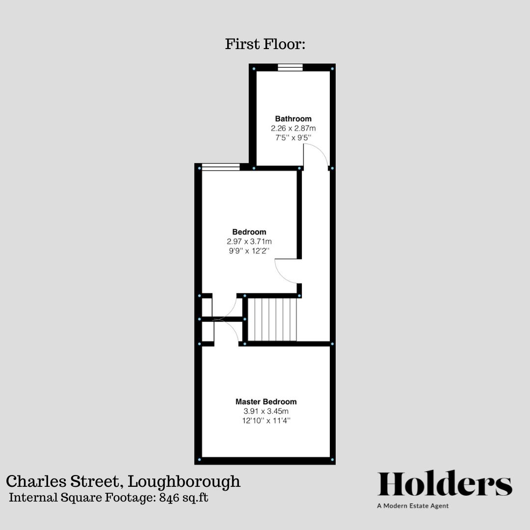 First Floor Floorplan for Charles Street, Loughborough