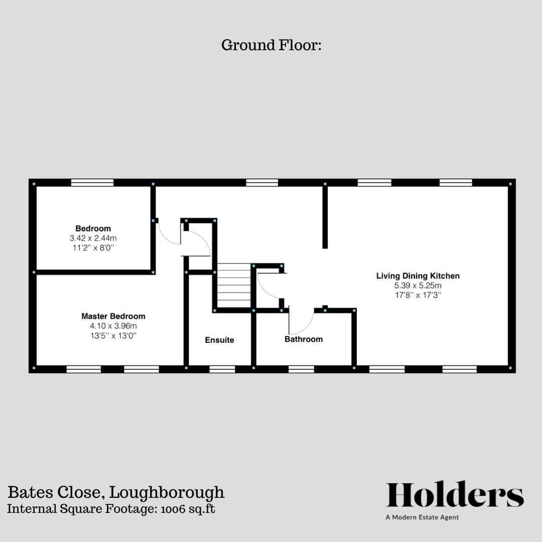 Ground Floor Floorplan for Bates Close, Loughborough