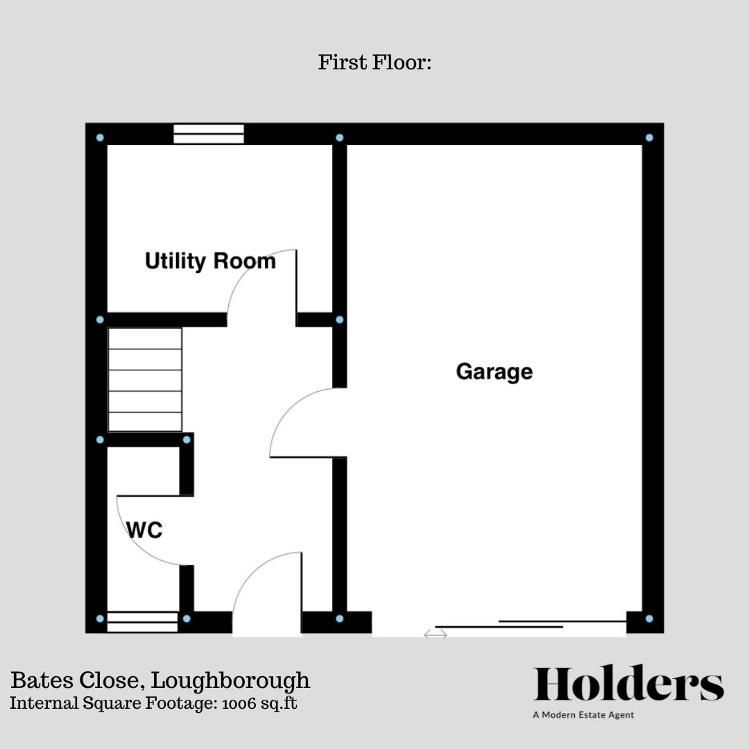 First Floor Floorplan for Bates Close, Loughborough
