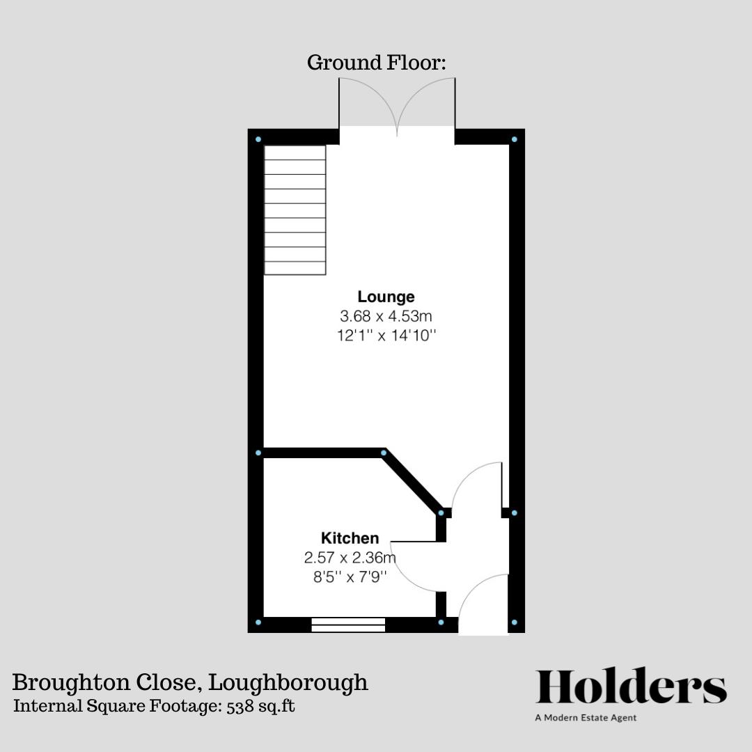 Ground Floor Floorplan for Broughton Close, Loughborough
