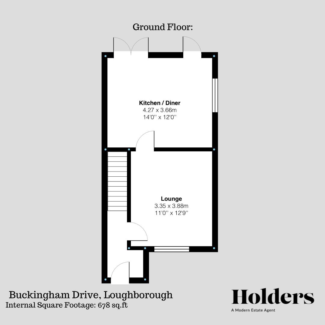 Ground Floor Floorplan for Buckingham Drive, Loughborough