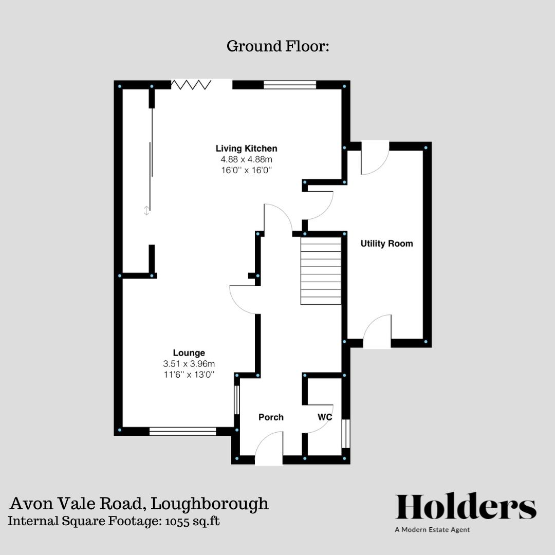 Ground Floor Floorplan for Avon Vale Road, Loughborough