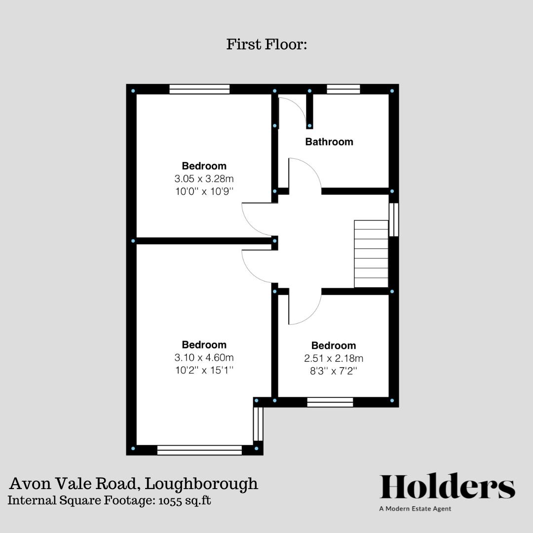 First Floor Floorplan for Avon Vale Road, Loughborough