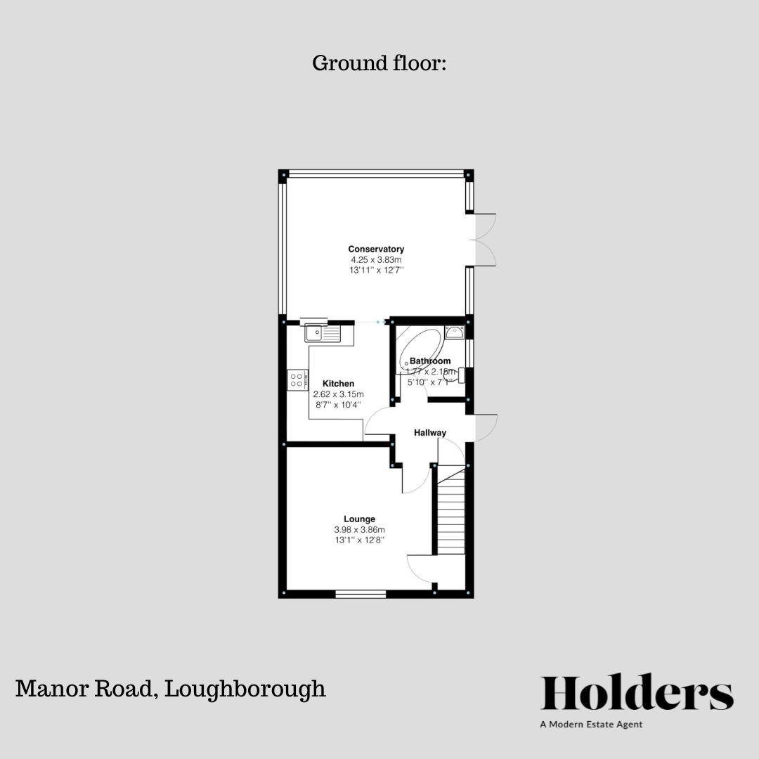 Ground Floor Floorplan for Manor Road, Loughborough